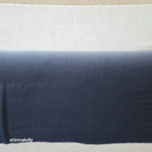 Masai Copenhagen Wool Scarf Gradient Ombre Lightweight Black White - Picture 9 of 10